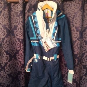 Large TipsyElves onesie blue and white nwt